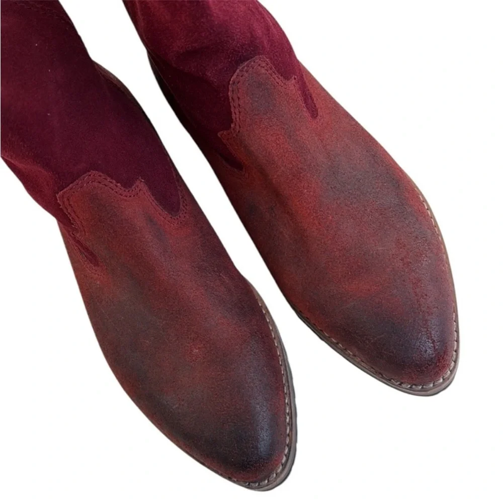 Anthropologie Matt Bernson Leather Cowboy Boots Crimson Size 8.5 EUC - Picture 4 of 9